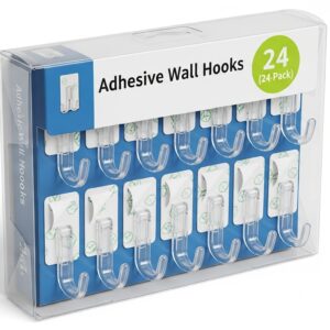 Adhesive Wall Hooks (24-Pack)