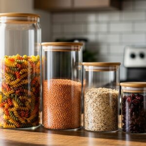 Glass Food Storage Jars (Airtight, 4-Pack)