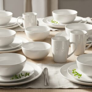 Ceramic Dinnerware Set (16-Piece, White)