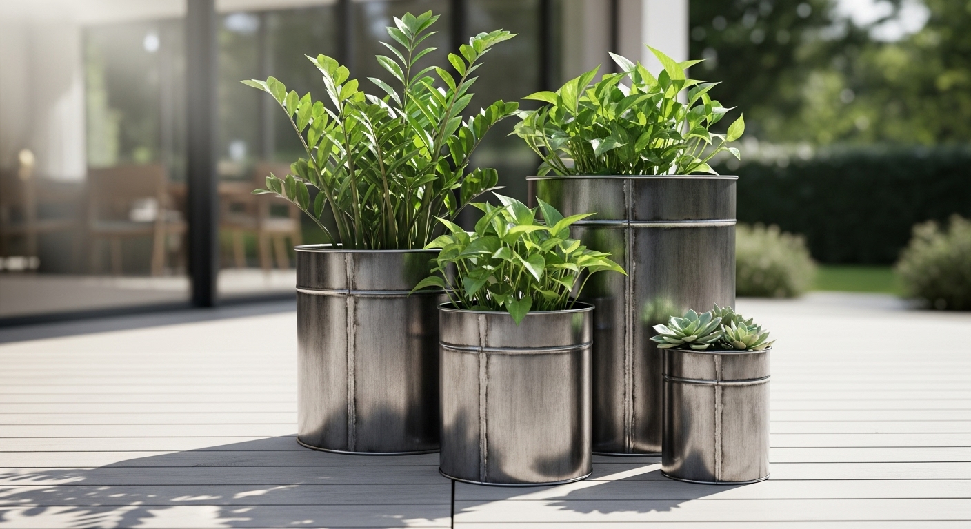 Metal Planter Pot Set (3-Piece)
